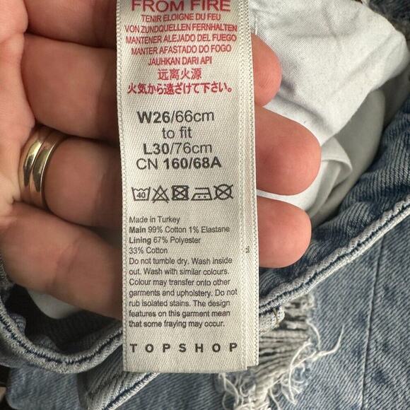 2/$30 Topshop Straight Leg Jeans High Rise Ankle Crop Distressed Light W26 #9242 - Picture 7 of 9